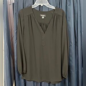Karen Kane Charcoal Long Sleeve Blouse
